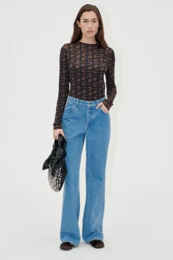 STINE GOYA Straight Leg Long Pants - Denim Blue DenimBlue Outlet