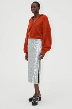 STINE GOYA Straight Midi Skirt - Steel Grey SteelGrey Outlet