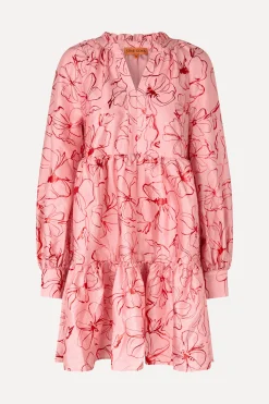 STINE GOYA Tier Voluminous Mini Dress - Foil Foliage FoilFoliage Hot