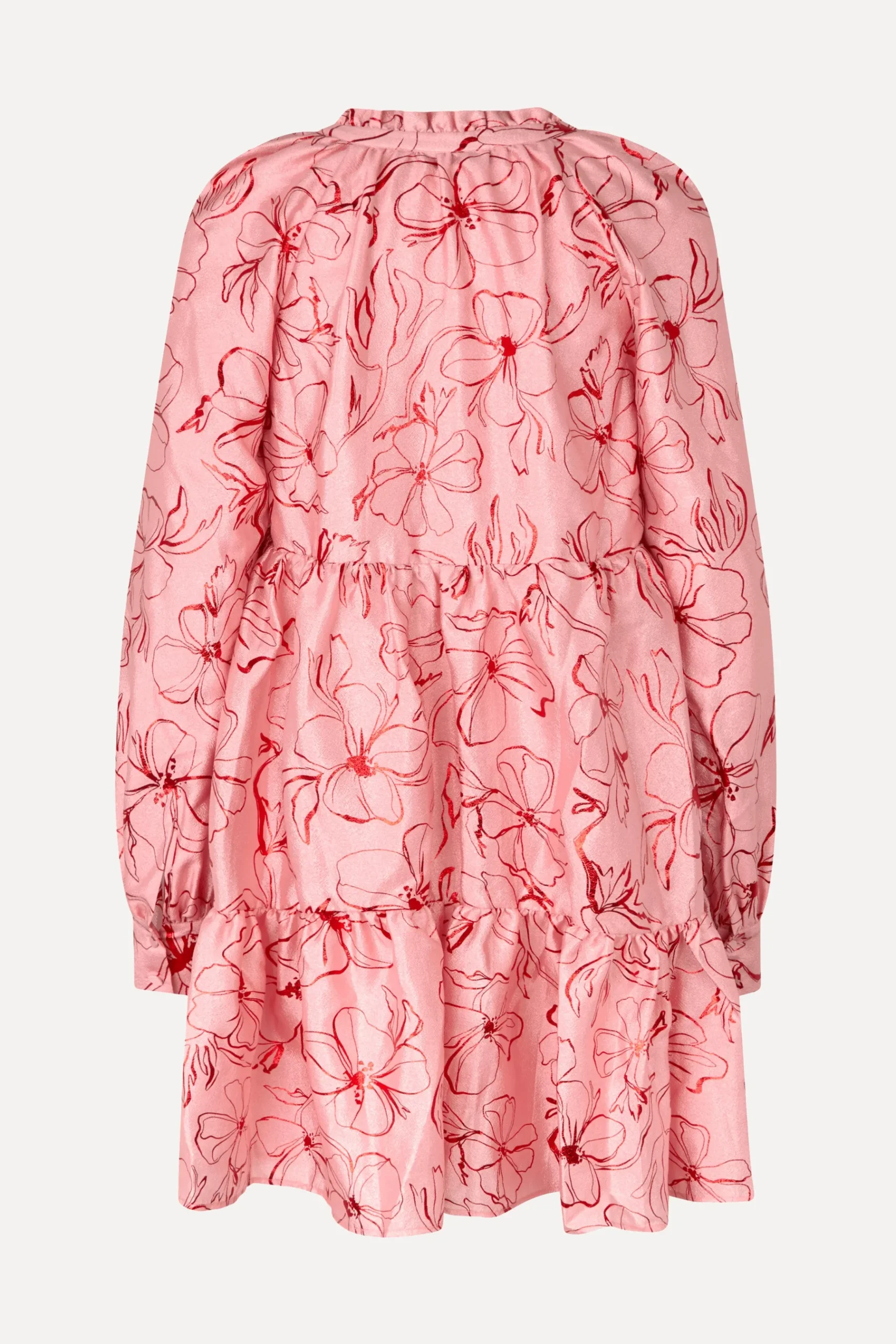 STINE GOYA Tier Voluminous Mini Dress - Foil Foliage FoilFoliage Hot