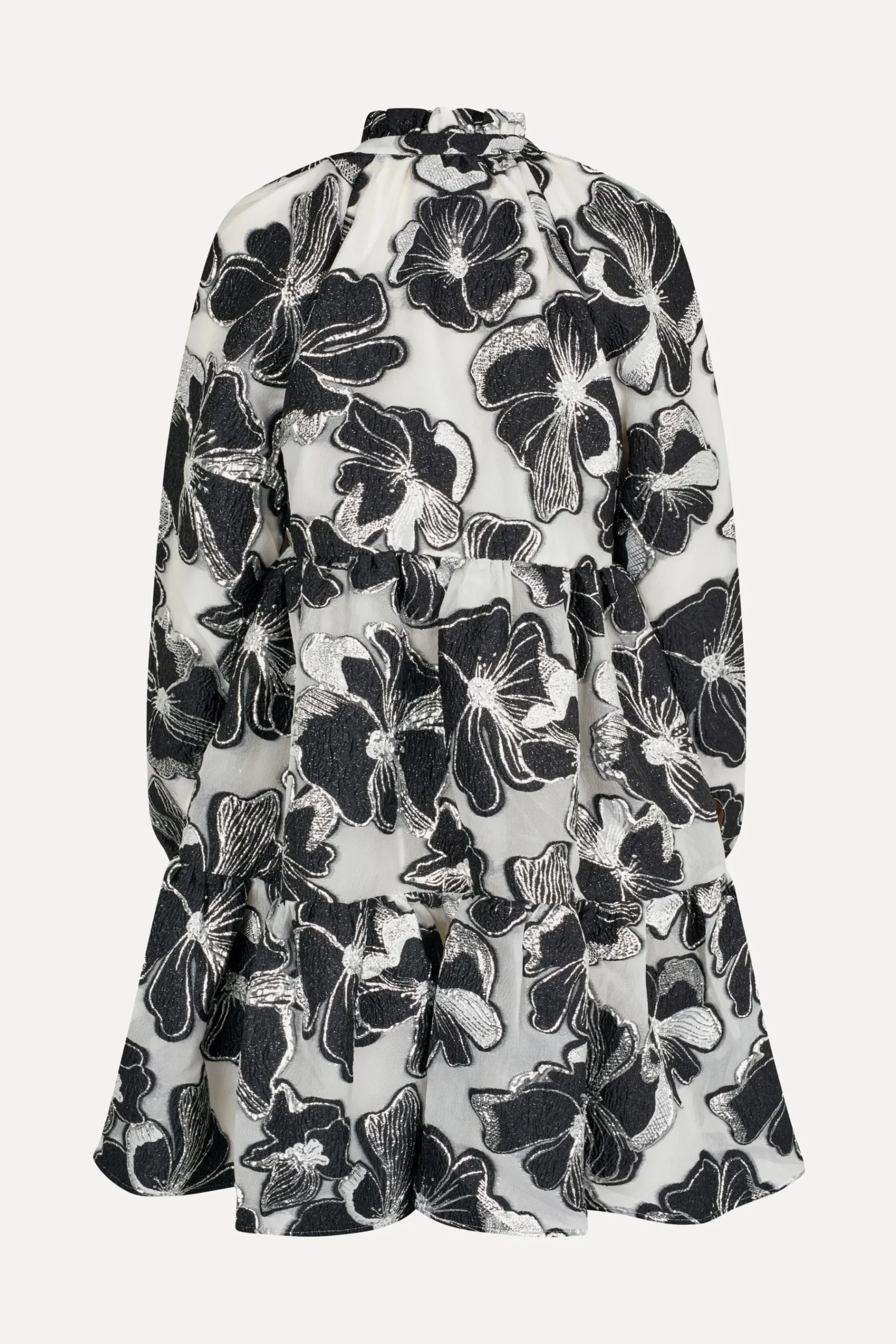 STINE GOYA Tier Voluminous Ruffle Mini Dress - Anemone Jacquard AnemoneJacquard New