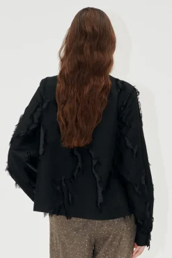 STINE GOYA V Neck Long Sleeve Top - Jet Black JetBlack Cheap