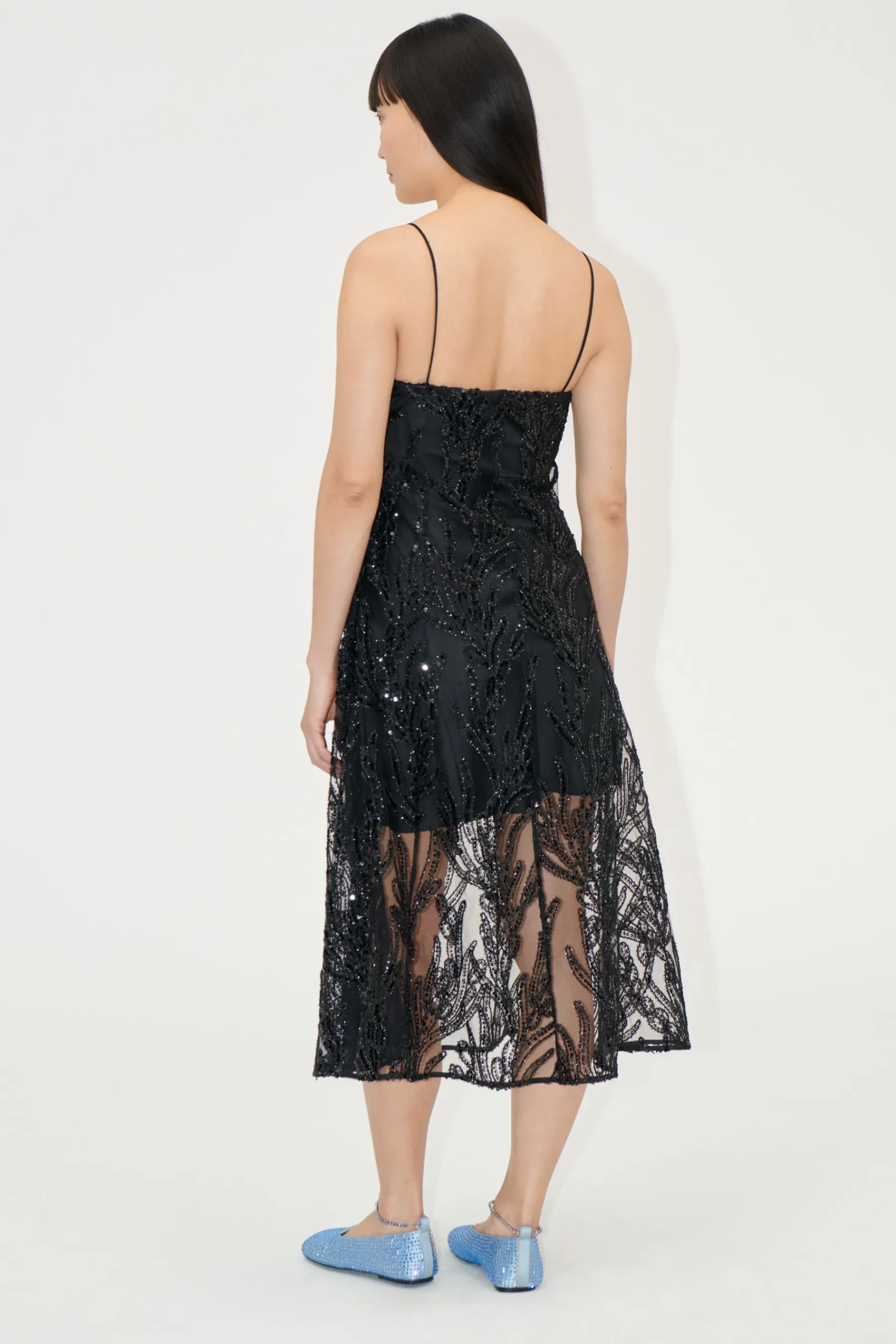 STINE GOYA V Neck Midi Dress - Abstract Embellishment AbstractEmbellishment Outlet