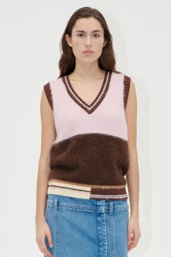 STINE GOYA V Neckline Vest - Multi Stripes MultiStripes Online