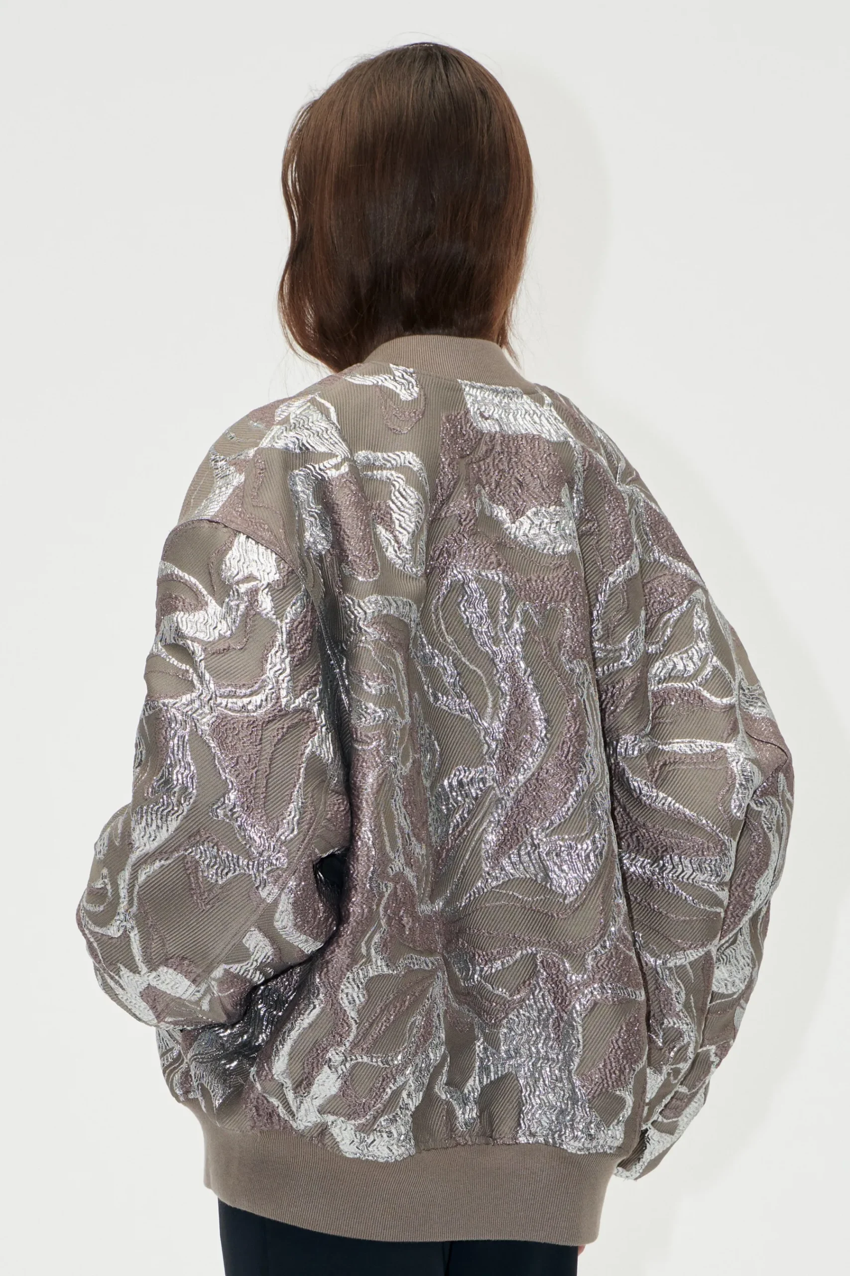STINE GOYA Volominous Bomber Jacket - Abstract Foliage AbstractFoliage Flash Sale