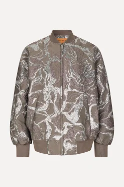 STINE GOYA Volominous Bomber Jacket - Abstract Foliage AbstractFoliage Flash Sale