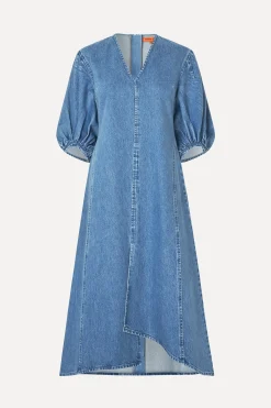 STINE GOYA Volume Sleeves Midi Dress - Denim Blue DenimBlue Fashion