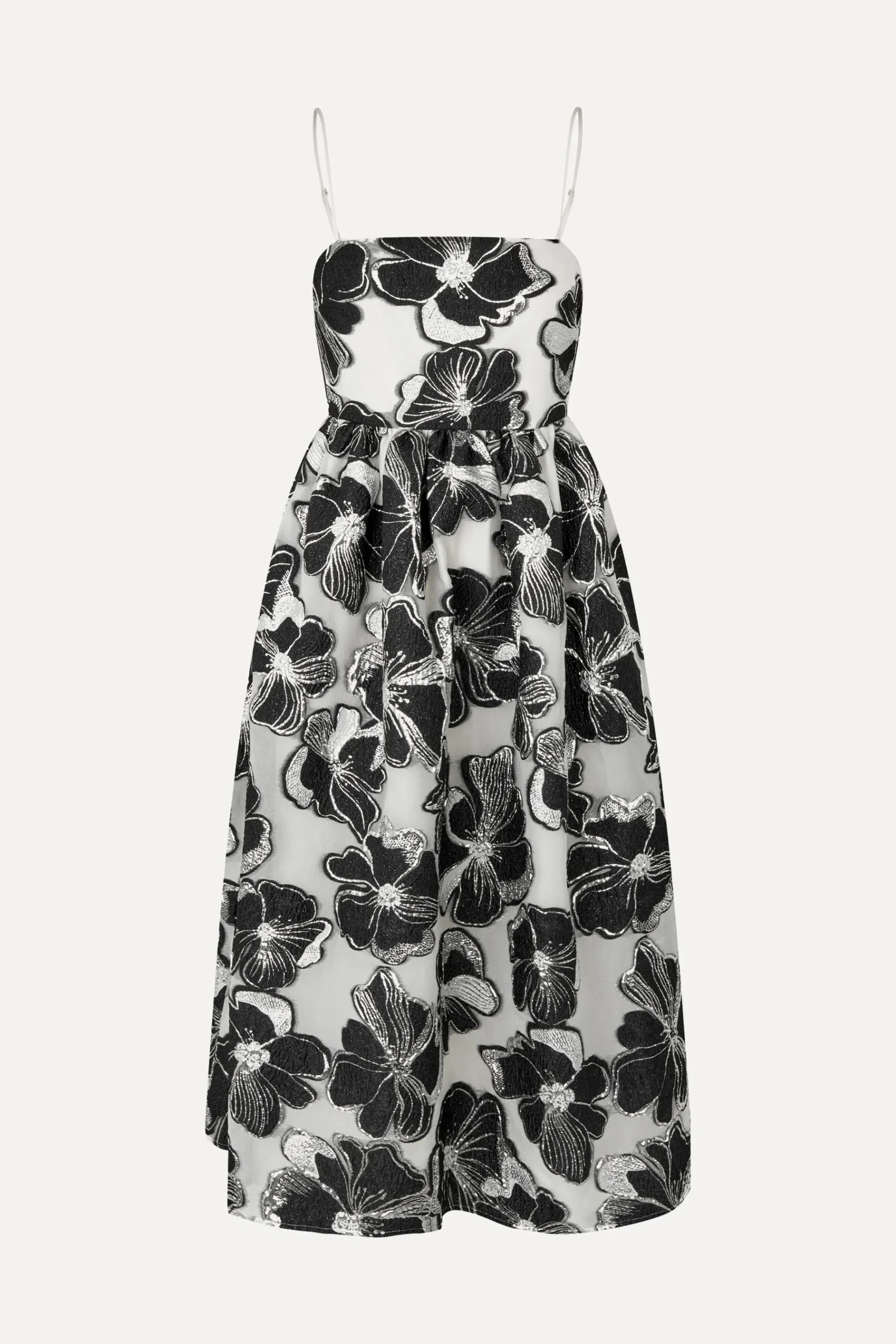 STINE GOYA Voluminous Gathered Midi Dress - Anemone Jacquard AnemoneJacquard Fashion