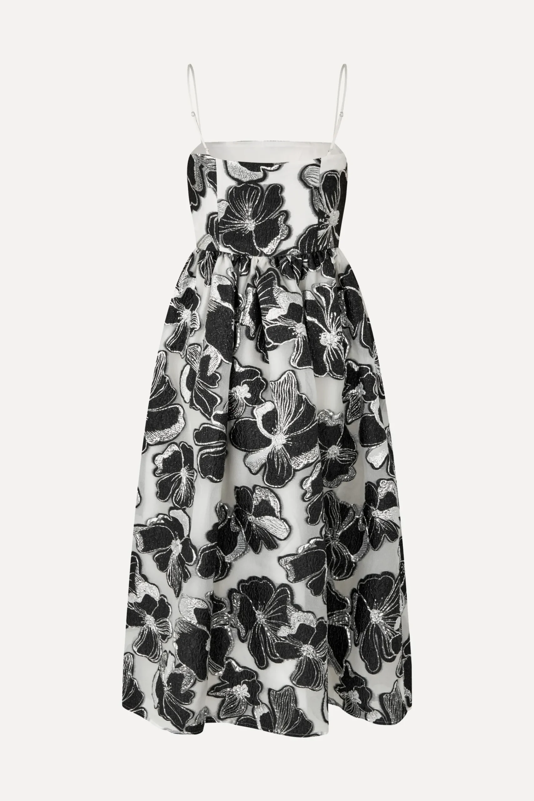 STINE GOYA Voluminous Gathered Midi Dress - Anemone Jacquard AnemoneJacquard Fashion