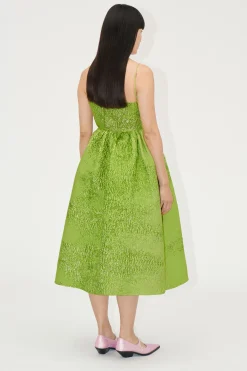 STINE GOYA Voluminous Gathered Midi Dress - Green impressionist hue Greenimpressionisthue Flash Sale